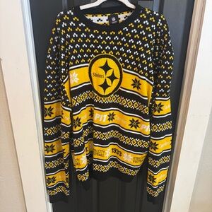 NFL Team Apparel Men’s Pittsburgh Steelers 2XL Sweater Ugly Christmas